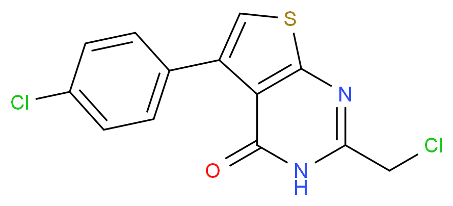 2-(chloromethyl)-5-(4-chlorophenyl)thieno[2,3-d]pyrimidin-4(3H)-one_Molecular_structure_CAS_91225-69-3)