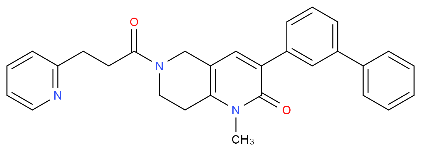 3-(3-biphenylyl)-1-methyl-6-[3-(2-pyridinyl)propanoyl]-5,6,7,8-tetrahydro-1,6-naphthyridin-2(1H)-one_Molecular_structure_CAS_)
