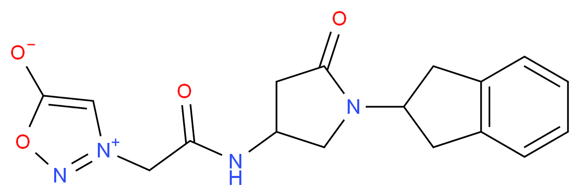 3-(2-{[1-(2,3-dihydro-1H-inden-2-yl)-5-oxo-3-pyrrolidinyl]amino}-2-oxoethyl)-1,2,3-oxadiazol-3-ium-5-olate_Molecular_structure_CAS_)