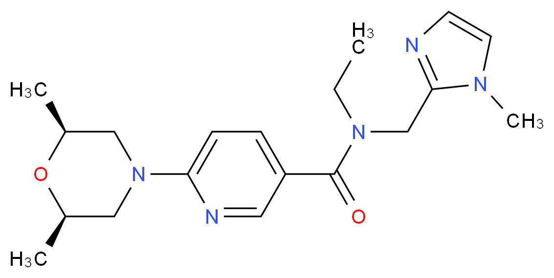 6-[(2R*,6S*)-2,6-dimethyl-4-morpholinyl]-N-ethyl-N-[(1-methyl-1H-imidazol-2-yl)methyl]nicotinamide_Molecular_structure_CAS_)