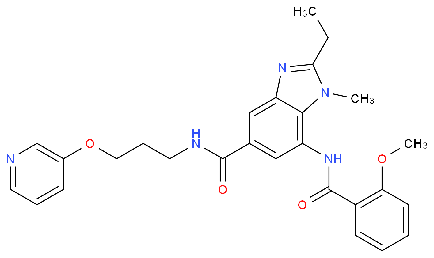 2-ethyl-7-[(2-methoxybenzoyl)amino]-1-methyl-N-[3-(3-pyridinyloxy)propyl]-1H-benzimidazole-5-carboxamide_Molecular_structure_CAS_)