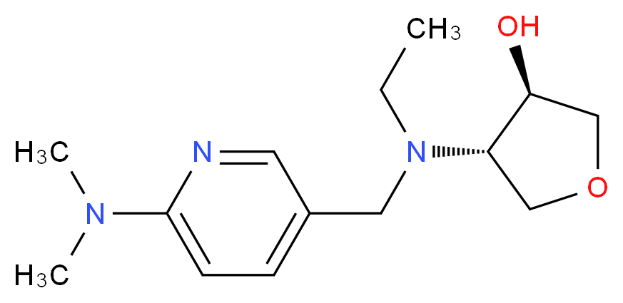 (3R*,4S*)-4-[{[6-(dimethylamino)pyridin-3-yl]methyl}(ethyl)amino]tetrahydrofuran-3-ol_Molecular_structure_CAS_)