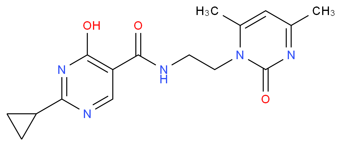 2-cyclopropyl-N-[2-(4,6-dimethyl-2-oxopyrimidin-1(2H)-yl)ethyl]-4-hydroxypyrimidine-5-carboxamide_Molecular_structure_CAS_)