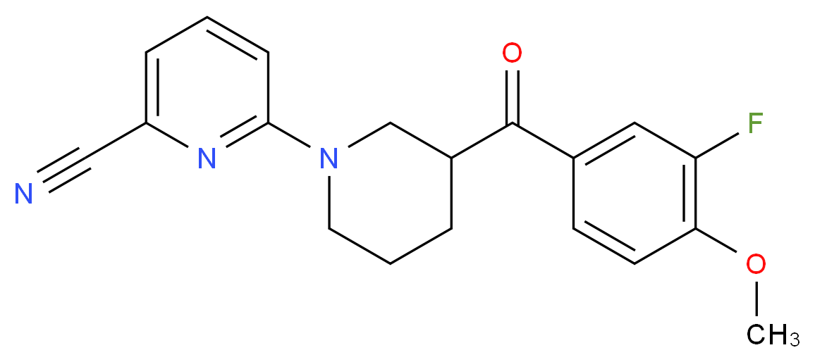 6-[3-(3-fluoro-4-methoxybenzoyl)piperidin-1-yl]pyridine-2-carbonitrile_Molecular_structure_CAS_)