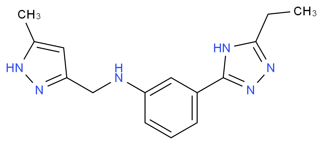 3-(5-ethyl-4H-1,2,4-triazol-3-yl)-N-[(5-methyl-1H-pyrazol-3-yl)methyl]aniline_Molecular_structure_CAS_)