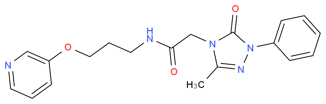 2-(3-methyl-5-oxo-1-phenyl-1,5-dihydro-4H-1,2,4-triazol-4-yl)-N-[3-(3-pyridinyloxy)propyl]acetamide_Molecular_structure_CAS_)