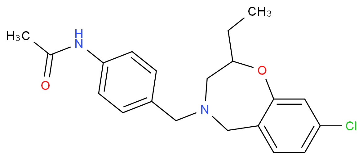 N-{4-[(8-chloro-2-ethyl-2,3-dihydro-1,4-benzoxazepin-4(5H)-yl)methyl]phenyl}acetamide_Molecular_structure_CAS_)