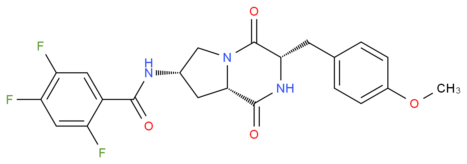2,4,5-trifluoro-N-[(3S,7S,8aS)-3-(4-methoxybenzyl)-1,4-dioxooctahydropyrrolo[1,2-a]pyrazin-7-yl]benzamide_Molecular_structure_CAS_)