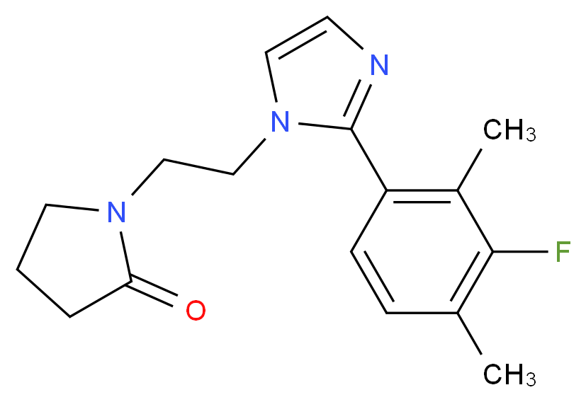 1-{2-[2-(3-fluoro-2,4-dimethylphenyl)-1H-imidazol-1-yl]ethyl}pyrrolidin-2-one_Molecular_structure_CAS_)