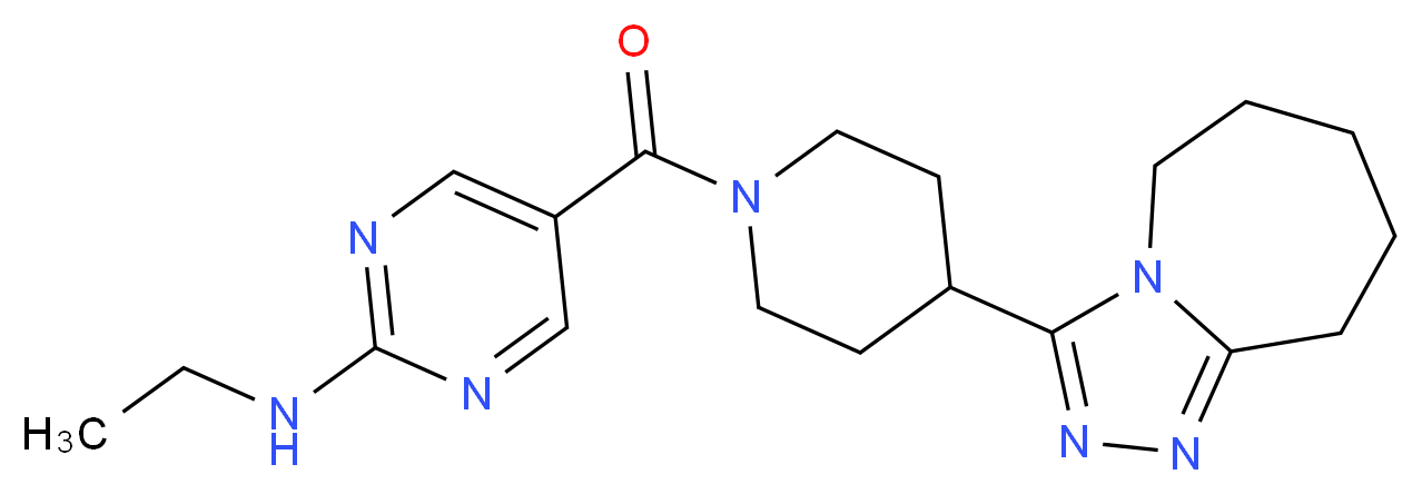 N-ethyl-5-{[4-(6,7,8,9-tetrahydro-5H-[1,2,4]triazolo[4,3-a]azepin-3-yl)-1-piperidinyl]carbonyl}-2-pyrimidinamine_Molecular_structure_CAS_)