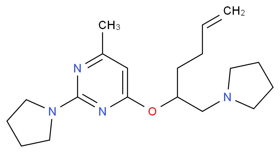4-methyl-2-pyrrolidin-1-yl-6-{[1-(pyrrolidin-1-ylmethyl)pent-4-en-1-yl]oxy}pyrimidine_Molecular_structure_CAS_)