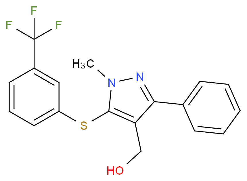 [1-Methyl-3-phenyl-5-[3-(trifluoromethyl)phenylthio]-1H-pyrazol-4-yl]methanol 97%_Molecular_structure_CAS_)