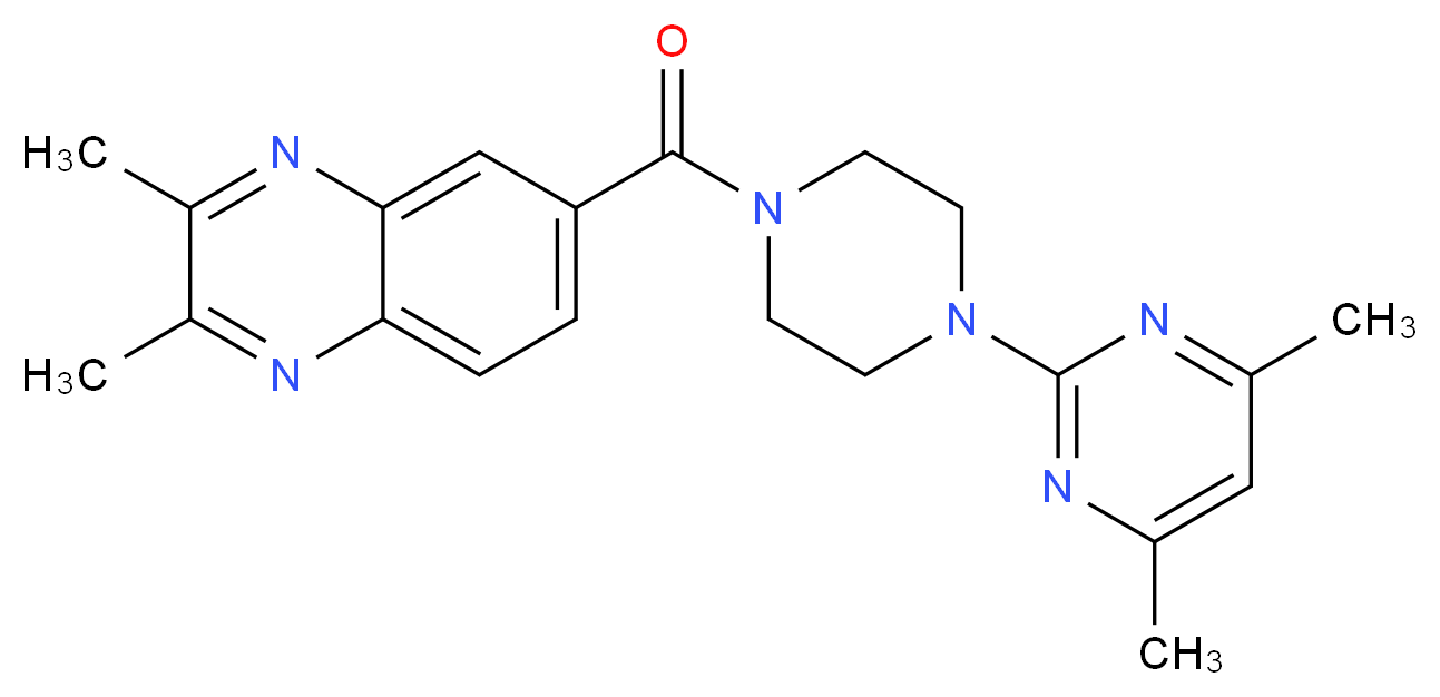 6-{[4-(4,6-dimethylpyrimidin-2-yl)piperazin-1-yl]carbonyl}-2,3-dimethylquinoxaline_Molecular_structure_CAS_)