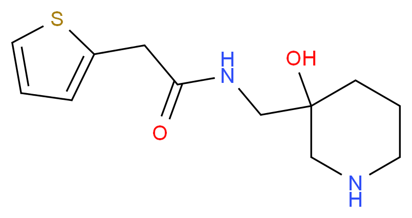 N-[(3-hydroxypiperidin-3-yl)methyl]-2-(2-thienyl)acetamide_Molecular_structure_CAS_)