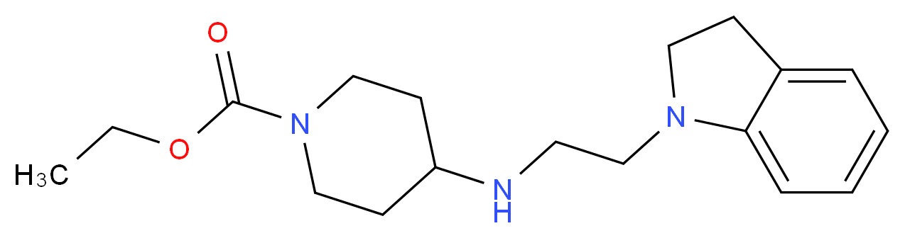 ethyl 4-{[2-(2,3-dihydro-1H-indol-1-yl)ethyl]amino}piperidine-1-carboxylate_Molecular_structure_CAS_)