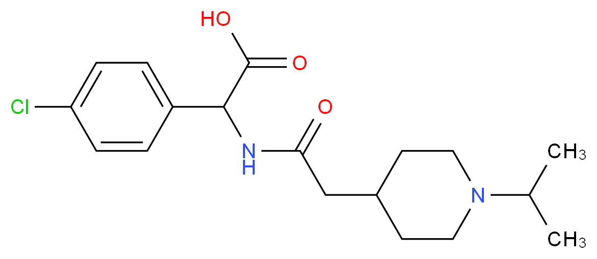 (4-chlorophenyl){[(1-isopropyl-4-piperidinyl)acetyl]amino}acetic acid_Molecular_structure_CAS_)
