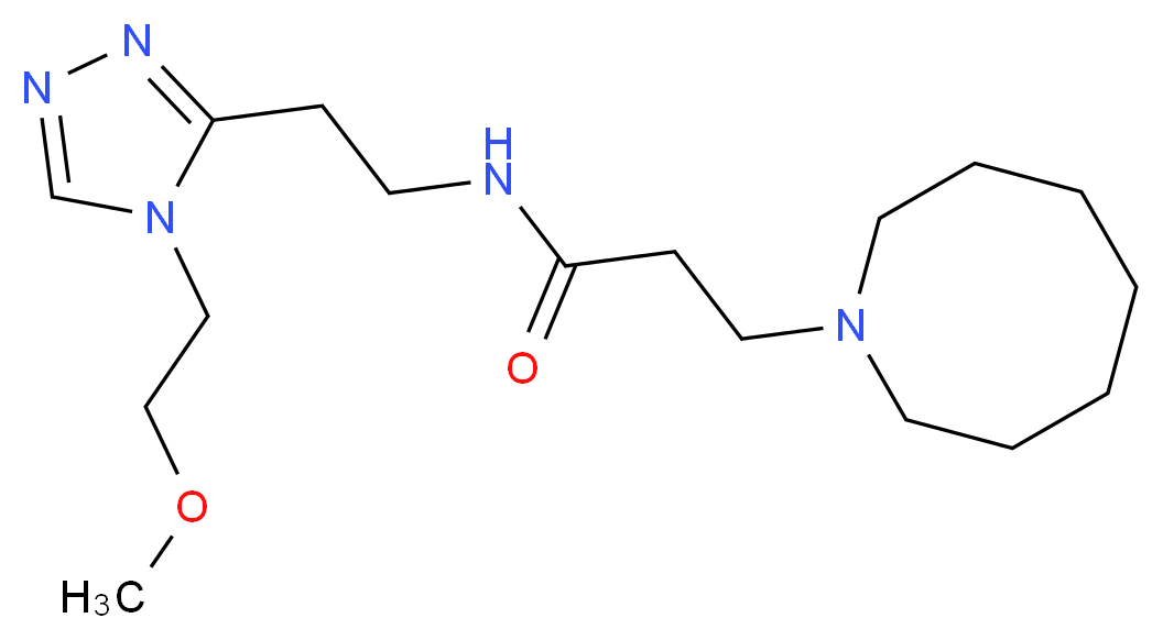 3-azocan-1-yl-N-{2-[4-(2-methoxyethyl)-4H-1,2,4-triazol-3-yl]ethyl}propanamide_Molecular_structure_CAS_)