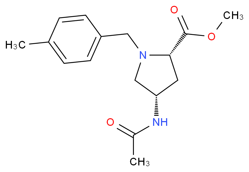 methyl (4S)-4-(acetylamino)-1-(4-methylbenzyl)-L-prolinate_Molecular_structure_CAS_)