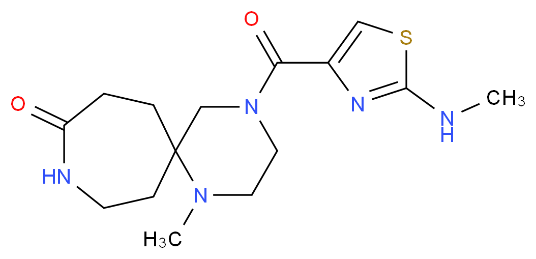 1-methyl-4-{[2-(methylamino)-1,3-thiazol-4-yl]carbonyl}-1,4,9-triazaspiro[5.6]dodecan-10-one_Molecular_structure_CAS_)