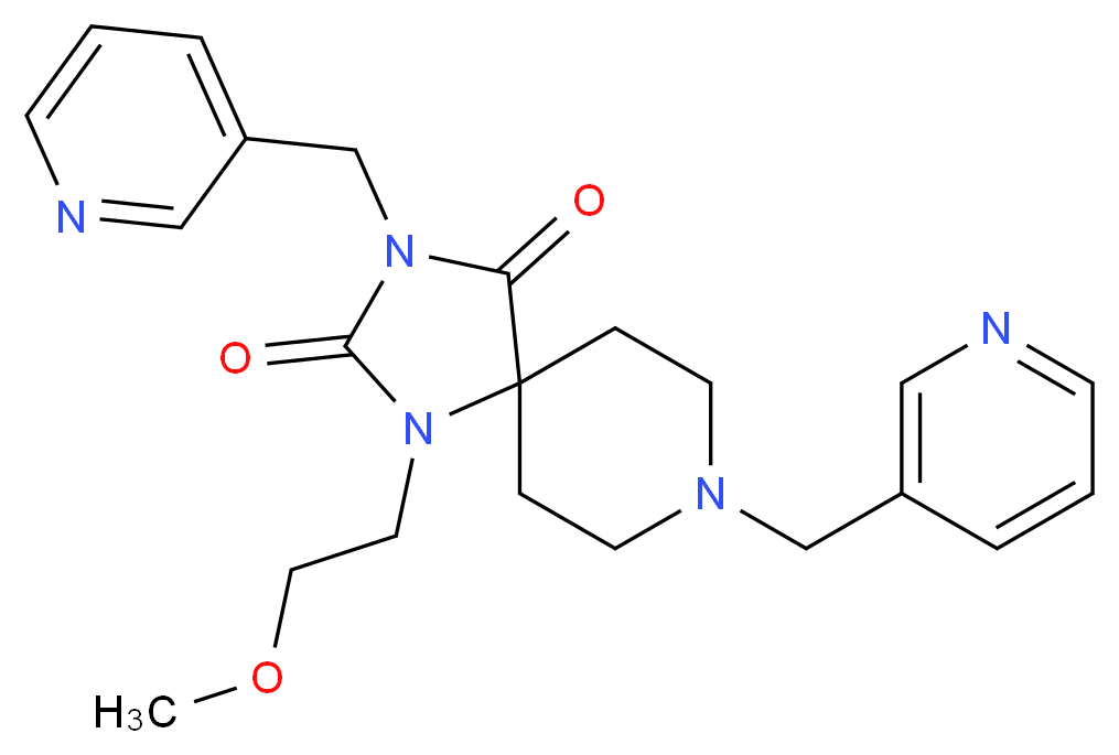 1-(2-methoxyethyl)-3,8-bis(3-pyridinylmethyl)-1,3,8-triazaspiro[4.5]decane-2,4-dione_Molecular_structure_CAS_)