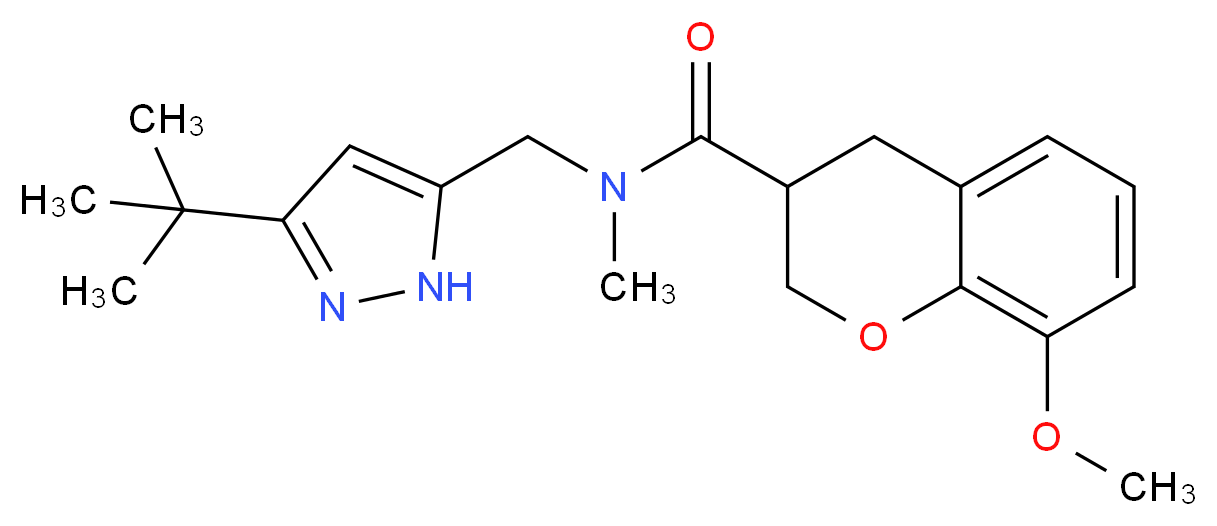 N-[(3-tert-butyl-1H-pyrazol-5-yl)methyl]-8-methoxy-N-methylchromane-3-carboxamide_Molecular_structure_CAS_)