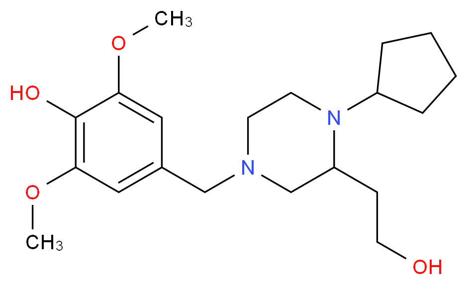 4-{[4-cyclopentyl-3-(2-hydroxyethyl)-1-piperazinyl]methyl}-2,6-dimethoxyphenol_Molecular_structure_CAS_)