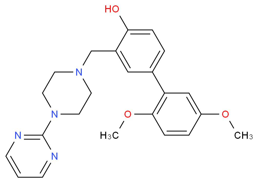 2',5'-dimethoxy-3-{[4-(2-pyrimidinyl)-1-piperazinyl]methyl}-4-biphenylol_Molecular_structure_CAS_)