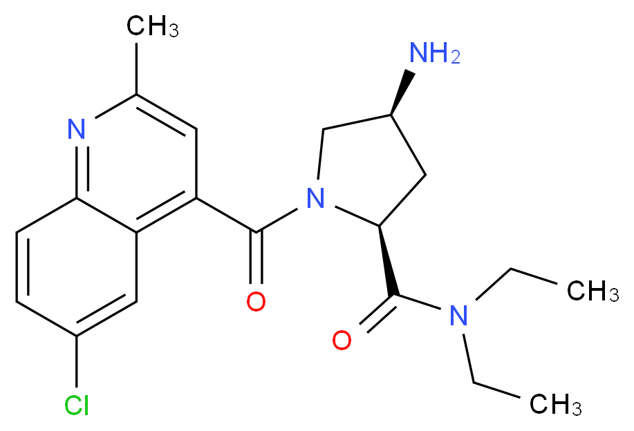 (4S)-4-amino-1-[(6-chloro-2-methylquinolin-4-yl)carbonyl]-N,N-diethyl-L-prolinamide_Molecular_structure_CAS_)