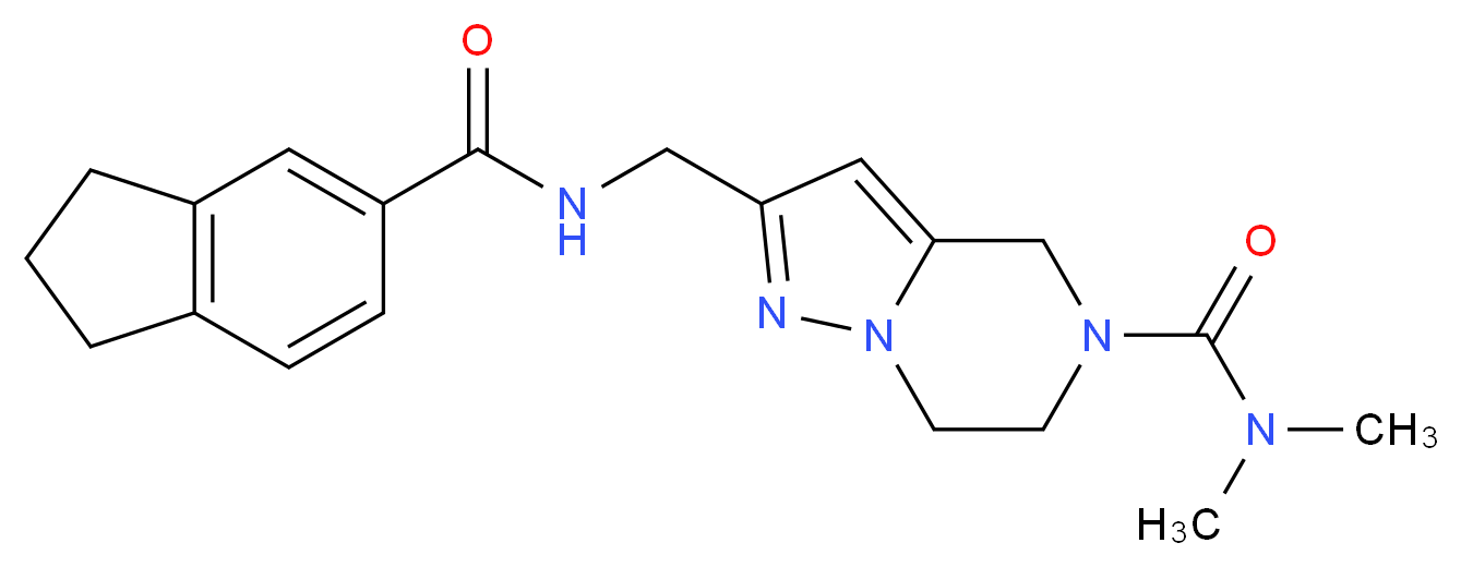 2-{[(2,3-dihydro-1H-inden-5-ylcarbonyl)amino]methyl}-N,N-dimethyl-6,7-dihydropyrazolo[1,5-a]pyrazine-5(4H)-carboxamide_Molecular_structure_CAS_)