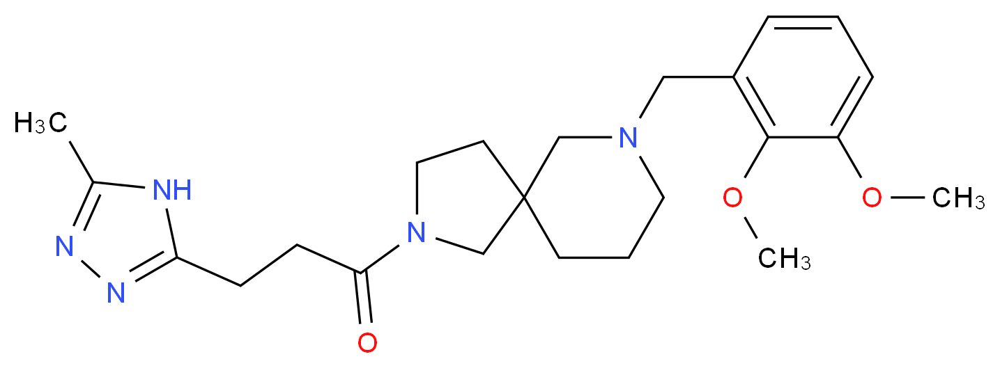 7-(2,3-dimethoxybenzyl)-2-[3-(5-methyl-4H-1,2,4-triazol-3-yl)propanoyl]-2,7-diazaspiro[4.5]decane_Molecular_structure_CAS_)