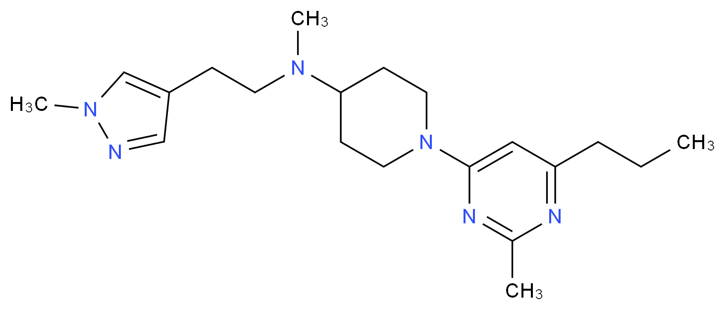 N-methyl-1-(2-methyl-6-propylpyrimidin-4-yl)-N-[2-(1-methyl-1H-pyrazol-4-yl)ethyl]piperidin-4-amine_Molecular_structure_CAS_)
