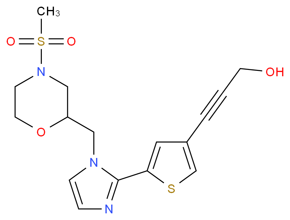 3-[5-(1-{[4-(methylsulfonyl)morpholin-2-yl]methyl}-1H-imidazol-2-yl)-3-thienyl]prop-2-yn-1-ol_Molecular_structure_CAS_)