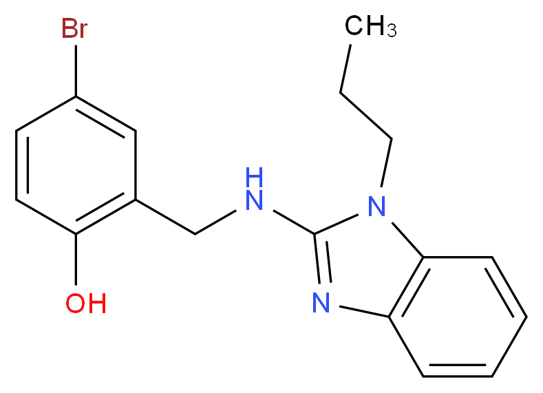4-bromo-2-{[(1-propyl-1H-benzimidazol-2-yl)amino]methyl}phenol_Molecular_structure_CAS_384351-72-8)