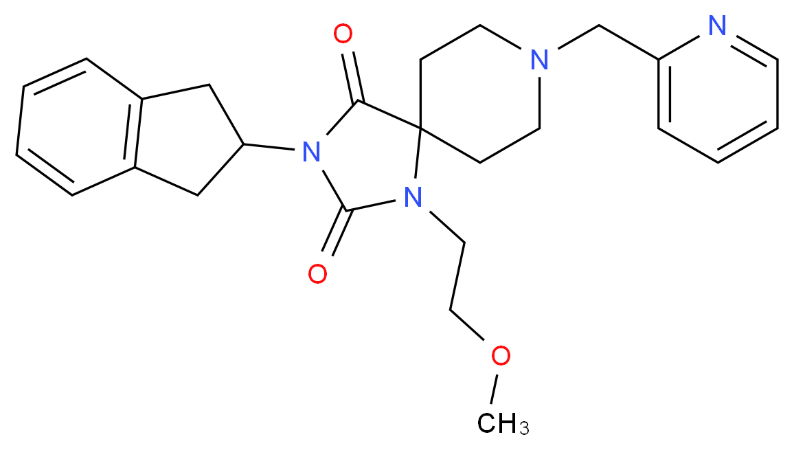 3-(2,3-dihydro-1H-inden-2-yl)-1-(2-methoxyethyl)-8-(2-pyridinylmethyl)-1,3,8-triazaspiro[4.5]decane-2,4-dione_Molecular_structure_CAS_)