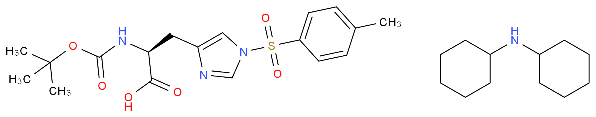 Dicyclohexylamine (S)-2-((tert-butoxycarbonyl)amino)-3-(1-tosyl-1H-imidazol-4-yl)propanoate_Molecular_structure_CAS_65057-34-3)