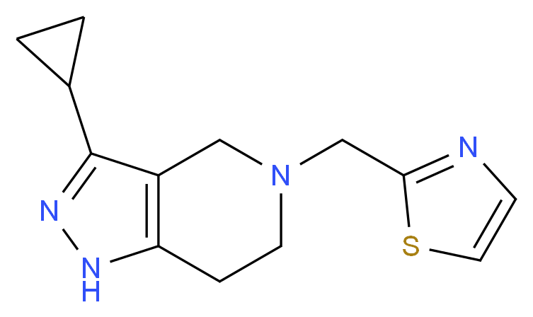 3-cyclopropyl-5-(1,3-thiazol-2-ylmethyl)-4,5,6,7-tetrahydro-1H-pyrazolo[4,3-c]pyridine_Molecular_structure_CAS_)