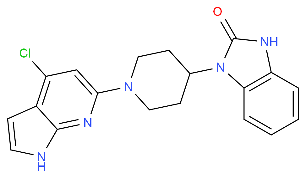 1-[1-(4-chloro-1H-pyrrolo[2,3-b]pyridin-6-yl)piperidin-4-yl]-1,3-dihydro-2H-benzimidazol-2-one_Molecular_structure_CAS_)