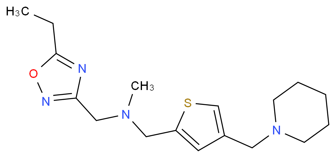 1-(5-ethyl-1,2,4-oxadiazol-3-yl)-N-methyl-N-{[4-(piperidin-1-ylmethyl)-2-thienyl]methyl}methanamine_Molecular_structure_CAS_)