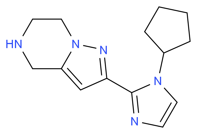 2-(1-cyclopentyl-1H-imidazol-2-yl)-4,5,6,7-tetrahydropyrazolo[1,5-a]pyrazine_Molecular_structure_CAS_)