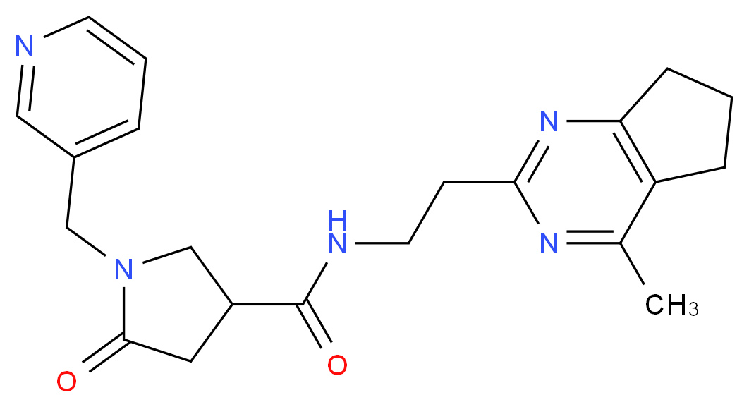 N-[2-(4-methyl-6,7-dihydro-5H-cyclopenta[d]pyrimidin-2-yl)ethyl]-5-oxo-1-(3-pyridinylmethyl)-3-pyrrolidinecarboxamide_Molecular_structure_CAS_)