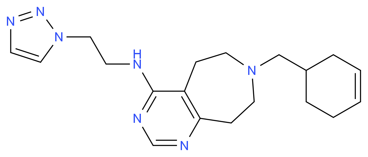 7-(cyclohex-3-en-1-ylmethyl)-N-[2-(1H-1,2,3-triazol-1-yl)ethyl]-6,7,8,9-tetrahydro-5H-pyrimido[4,5-d]azepin-4-amine_Molecular_structure_CAS_)