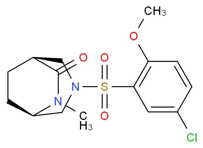 (1S*,5R*)-3-[(5-chloro-2-methoxyphenyl)sulfonyl]-6-methyl-3,6-diazabicyclo[3.2.2]nonan-7-one_Molecular_structure_CAS_)