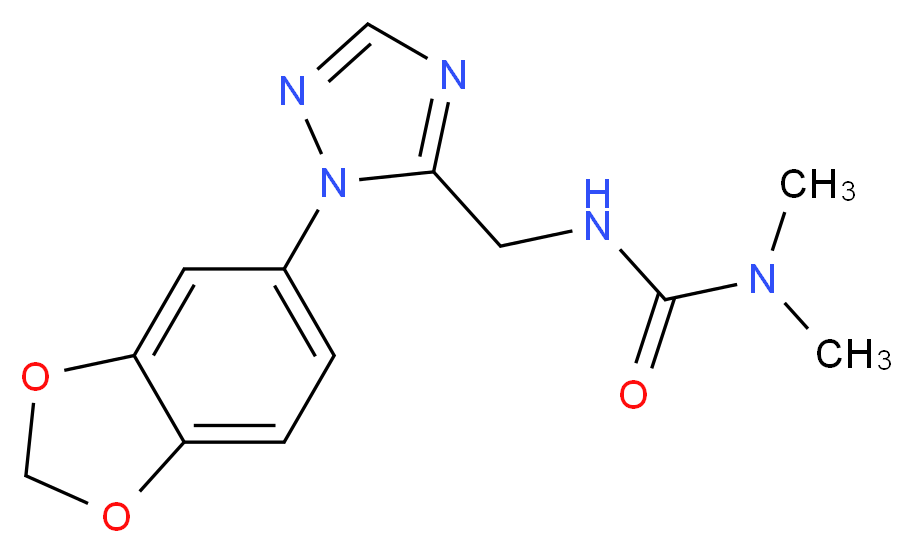 N'-{[1-(1,3-benzodioxol-5-yl)-1H-1,2,4-triazol-5-yl]methyl}-N,N-dimethylurea_Molecular_structure_CAS_)