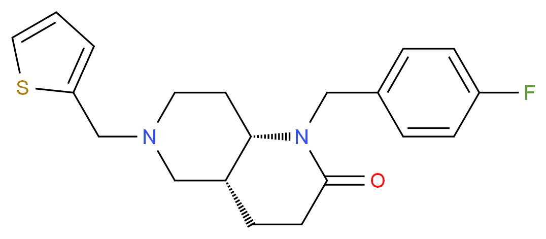 (4aR*,8aS*)-1-(4-fluorobenzyl)-6-(2-thienylmethyl)octahydro-1,6-naphthyridin-2(1H)-one_Molecular_structure_CAS_)