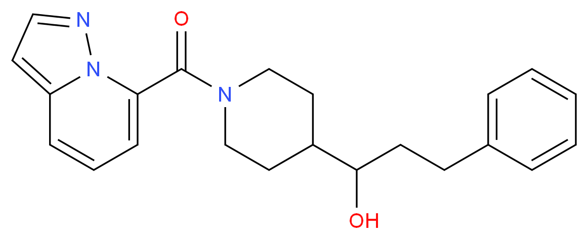 3-phenyl-1-[1-(pyrazolo[1,5-a]pyridin-7-ylcarbonyl)-4-piperidinyl]-1-propanol_Molecular_structure_CAS_)
