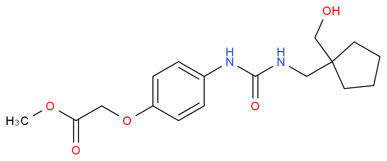 methyl (4-{[({[1-(hydroxymethyl)cyclopentyl]methyl}amino)carbonyl]amino}phenoxy)acetate_Molecular_structure_CAS_)