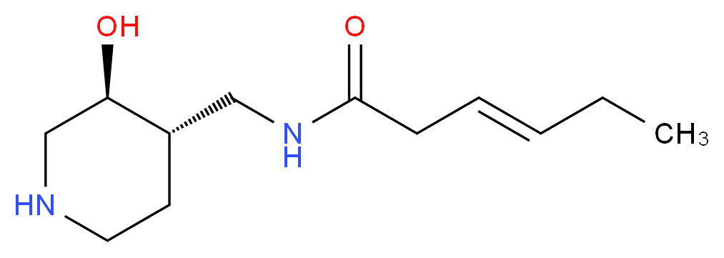 (3E)-N-{[(3S*,4S*)-3-hydroxypiperidin-4-yl]methyl}hex-3-enamide_Molecular_structure_CAS_)
