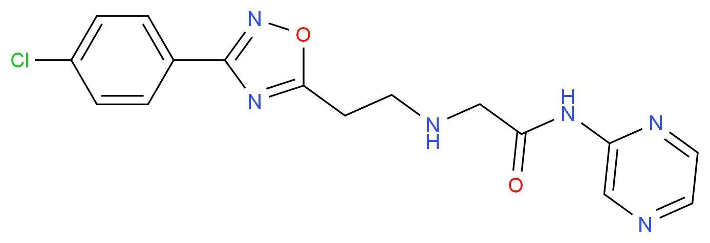 2-({2-[3-(4-chlorophenyl)-1,2,4-oxadiazol-5-yl]ethyl}amino)-N-pyrazin-2-ylacetamide_Molecular_structure_CAS_)