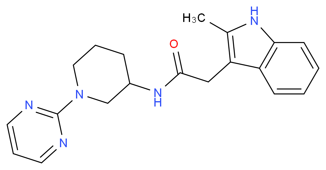 2-(2-methyl-1H-indol-3-yl)-N-[1-(2-pyrimidinyl)-3-piperidinyl]acetamide_Molecular_structure_CAS_)