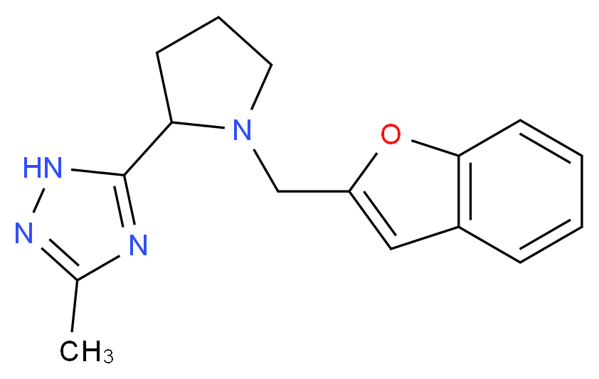 5-[1-(1-benzofuran-2-ylmethyl)pyrrolidin-2-yl]-3-methyl-1H-1,2,4-triazole_Molecular_structure_CAS_)